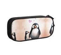 ESASAM Pencase en tissu Oxford avec imprimé « I Love Penguins » pour l'école, le bureau et les voyages, Noir , Taille unique, Sac à dos enfant