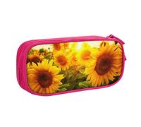 ESASAM Pencase en tissu Oxford personnalisé avec imprimé tournesol pour l'école, le bureau et les voyages, rose, Taille unique, Sac à dos enfant