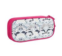 ESASAM Pencase en tissu Oxford personnalisé avec motif de pieuvre tortue et océan, pour l'école, le bureau et les voyages, rose, Taille unique, Sac à dos enfant