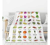 ESASAM Présentation de divers légumes couverture en flanelle de 320 g, légère et chaude, hypoallergénique