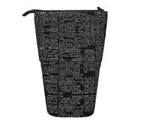 ESASAM Programmeur Programming Code A Pencil Case avec un design rétractable, polyvalent et durable, Noir , Taille unique, Cartable