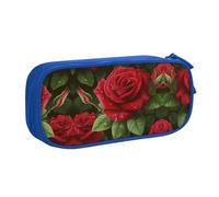 ESASAM Red Rose 2 Pencase en tissu Oxford personnalisé pour l'école, le bureau et les voyages, bleu, Taille unique, Sac à dos enfant