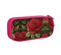 ESASAM Red Rose 2 Pencase en tissu Oxford personnalisé pour l'école, le bureau et les voyages, rose, Taille unique, Sac à dos enfant