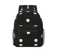 ESASAM Sac à dos étudiant noir et blanc à pois conçus de façon ergonomique, nos enfants méritent de l'avoir, Noir , taille unique