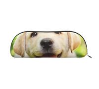 ESASAM Sac de rangement en cuir semi-circulaire pour chien labrador drôle, forme semi-circulaire, simple et tendance, doré, Taille unique, Sac à dos d'école