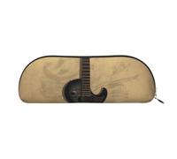 ESASAM Sac de rangement semi-circulaire en cuir pour guitare musicale vintage, forme semi-circulaire, simple et tendance, doré, Taille unique, Sac à dos d'école
