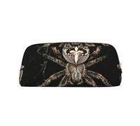ESASAM Scary Spider Trousse à crayons en cuir avec fermeture éclair tridimensionnelle, simple et élégante, tendance et pratique, doré, Taille unique, Sac à dos d'école