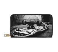 ESASAM Skate Boards Long portefeuille en similicuir élégant, pratique et durable, blanc, Taille unique