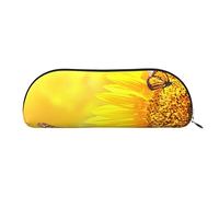 ESASAM Sunflower Butterfly Sunny Sac de rangement semi-circulaire en cuir, forme semi-circulaire, simple et tendance, Argenté., Taille unique, Sac à dos d'école