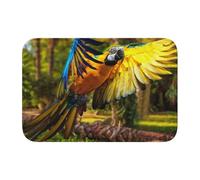 ESASAM Tapis de sol avec bordure en velours cristal, motif ailes jaunes, bleu, 101,6 x 152,4 cm - Tapis de sol élégant et polyvalent pour intérieur/extérieur, tapis d'entrée, tapis de cuisine, tapis