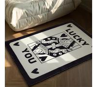 EsaSam Tapis mignon rétro cartes à jouer chambre à coucher,salle de bain,cuisine,esthétique,funky,dortoir,université,tapis de sol antidérapant,tapis pelucheux tendance et amusant (carte à RUG001