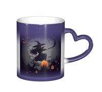 ESASAM Tasse à changement de couleur avec ciel étoilé et sorcière d'Halloween, ajoutant une touche de magie à votre vie quotidienne