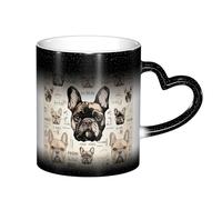 ESASAM Tasse à changement de couleur avec inscription « I Love French Bulldog Starry Sky », ajoutant une touche de magie à votre vie quotidienne