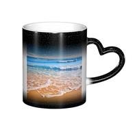 ESASAM Tasse à changement de couleur ciel étoilé plage et mer, ajoutant une touche de magie à votre vie quotidienne