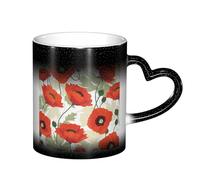 ESASAM Tasse à motif de fleurs de coquelicot et ciel étoilé qui change de couleur, ajoutant une touche de magie à votre vie quotidienne