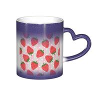ESASAM Tasse à motif de fraises et ciel étoilé qui change de couleur, ajoutant une touche de magie à votre vie quotidienne