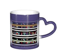 ESASAM Tasse à paillettes arc-en-ciel à pois noirs et blancs avec 2 couleurs changeantes de ciel étoilé, ajoutant une touche de magie à votre vie quotidienne