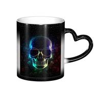 ESASAM Tasse avec motif tête de mort et ciel étoilé qui change de couleur, ajoutant une touche de magie à votre vie quotidienne