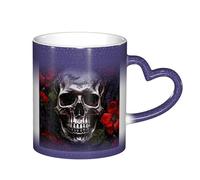 ESASAM Tasse d'Halloween avec motif tête de mort et ciel étoilé qui change de couleur, ajoutant une touche de magie à votre vie quotidienne