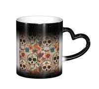 ESASAM Tasse mexicaine avec motif tête de mort étoilée qui change de couleur, ajoutant une touche de magie à votre vie quotidienne