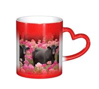 ESASAM Tasse rose à changement de couleur avec des vaches directrices, bovins, ciel étoilé, ajoutant une touche de magie à votre vie quotidienne