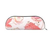 ESASAM Tasses à thé avec roses romantiques style shabby sac de rangement semi-circulaire en cuir de forme semi-circulaire simple et tendance, doré, Taille unique, Sac à dos d'école