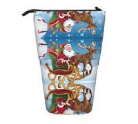 ESASAM Trousse à crayons avec motif Merry Christmas avec un design rétractable, polyvalente et durable, Noir , Taille unique, Cartable
