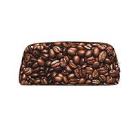 ESASAM Trousse à crayons en cuir avec fermeture éclair tridimensionnelle en grains de café torréfiés, simple et élégante, tendance et pratique, doré, Taille unique, Sac à dos d'école