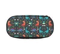 ESASAM Trousse à crayons motif dinosaure - Espace de rangement nécessaire pour stylos, crayons et articles de papeterie, Noir , Taille unique, Cartable