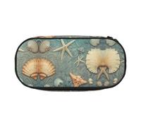 ESASAM Trousse à crayons tendance avec motif étoile de mer et coquillages - L'espace de rangement nécessaire pour stylos, crayons et articles de papeterie, Noir , Taille unique, Cartable