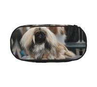 ESASAM Trousse à crayons tendance motif chien pékinois - L'espace de rangement nécessaire pour stylos, crayons et articles de papeterie, Noir , Taille unique, Cartable