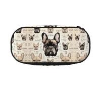 ESASAM Trousse tendance « I Love French Bulldog » - L'espace de rangement nécessaire pour stylos, crayons et articles de papeterie, Noir , Taille unique, Cartable