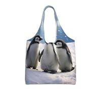 ESASAM Young Penguins With Snow Sac de banlieue en toile élégante à une épaule pour un usage quotidien et l'exploration urbaine, Noir , Taille unique