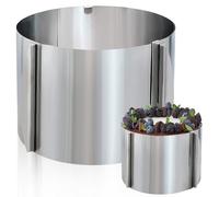 Esayeefo 15cm de Hauteur Cercle à gâteau réglable en Hauteur,Cercle à Tarte réglable,Cercle à Pâtisserie Extensible,Anneau de Cuisson en Acier Inoxydable,Convient pour Mousse, Desserts de fête