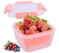 Esayeefo Boîte Rangement Frigo Boîte de Conservation Fruits et légumes Boîte Hermétiquement Fermée Bac à légumes en Plastique de 1,1 L Boîte de Conservation Alimentaire avec Passoire
