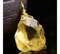 ESBANT 1 pc Pierre Naturelle Jaune Cristal Citrine Pendentif Gravier Brut Dégringolé Quartz Spécimen Collier Pendentif for Hommes Femmes Maison