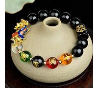 ESBANT Bracelet de Richesse Feng Shui Cinq éléments Cinq Dieux de la Richesse Bracelet Pixiu Bijoux métaphysiques de Style Antique Chinois Bracelet en Cristal Pi Yao en Or vietnamien,Style f Color :