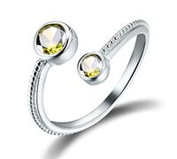 Esberry✦Cadeau Noel Femme✦Bijoux Femme, bagues de naissance en argent sterling 925 Bagues réglables Mois de naissance Bagues ouvertes Cadeaux pour fille de 12/13/14/15 ans.(August-Perldot)