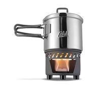 Esbit Kit de cuisson à combustible sec - Réchaud de camping Outdoor avec pot en inox - poignées rabattables - Réchaud de camping