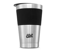 Esbit Sculpteur avec manche en silicone | Acier inoxydable | Sans BPA | Noir et argent | 0,55L | eau, boissons, café Argenté.