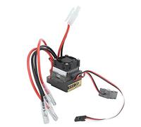 ESC étanche brossé 360 A avec dissipateur de chaleur et ventilateur de refroidissement pour véhicules tout-terrain sur chenilles 1/10 RC en alliage d'aluminium noir argent 47 x 34