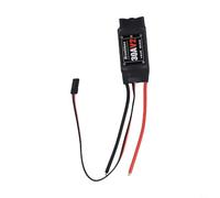 ESC sans balais 30 A avec contrôleur de vitesse UBEC 5 V2 A pour quads RC 2-4S LiPo - Réponse de l'accélérateur réglable, fonction de frein à roue libre active, coupure de tension multiple (B)
