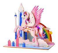 ESC WELT Licorne - Puzzle 3D Licorne - Puzzle Animal en Bois DIY - Casse-Tête Montessori - Kit d'Artisanat en Bois pour Enfants - Casse-tête en Bois - Cadeaux de Jouets pour Noël