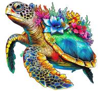 ESC WELT Puzzles en Bois Tortue 300 pièces - Jeu d'esprit Captivant pour Les Adolescents et Les Adultes - Jouet éducatif Amusant et Respectueux de l'environnement - Casse-tête en Bois