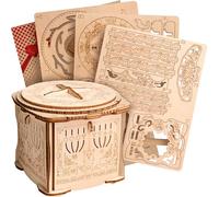 ESC WELT Secret Lock Box en Bois Puzzle 3D - Boîte Cadeau Créative pour de l'argent, Bons, Cartes Cadeaux - Jeu de Boîte en Bois 3-en-1 - Boîte Cadeau pour Adolescents et Adultes - Cadeau de Pâques