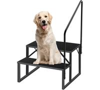 Escabeau 2 Marches avec Main Courante, Marchepied Antidérapant en Acier pour Caravane Escabot de Piscine, Escabeaux Portable pour Camping-Cars à Cinq Roues, Escabeau de Ménage Outdoor RV Marchepied