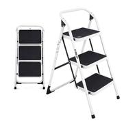 Escabeau 3 marches BM TOOLS BMT-ESC3-ACC, Haut. de Travail 69 cm, se Range Facilement, Marches Anti-dérapantes, Robuste,Durable