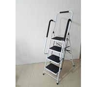 Escabeau 4marches Pliant, Marchepied Echelle Pliable en Acier Pieds et Marches Antidérapants Robuste Jusqu’à 150kg de Charge