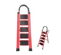 Escabeau 5 marches, escabeau léger et Pliable, Compact sécurisé, avec rampes en U, verrouillable, Rangement Facile(5 Step)