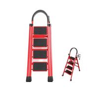 Escabeau 5 marches, escabeau léger et Pliable, Compact sécurisé, avec rampes en U, verrouillable, Rangement Facile(4 Step)